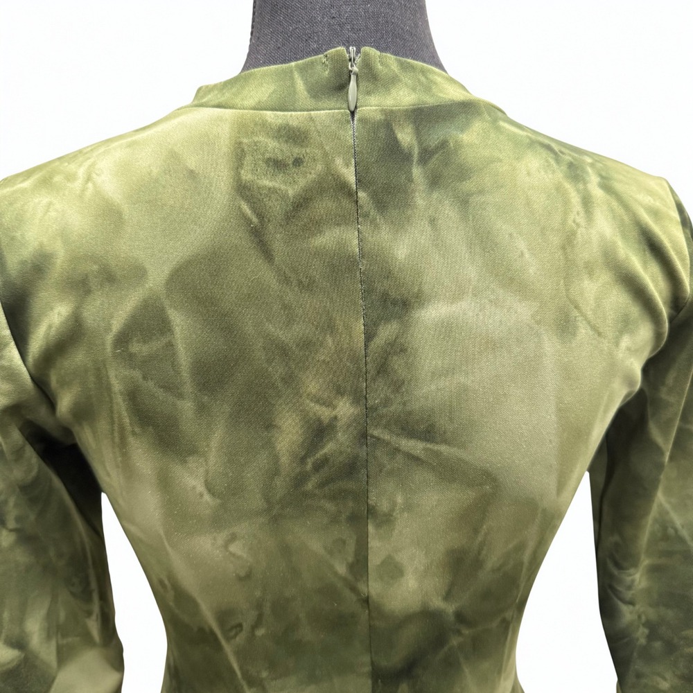 Wall St Tie Dye Green A-Line Midi Dress 3/4 Sleeve‎ Women's Size M - Picture 5 of 6